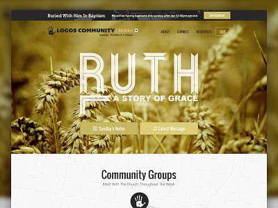 Logos Community Church church website gold logos community web design wheat