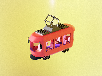 tram 3d 3dillustration blender blender3d graphic design illustration moi3d tram tramway trolley