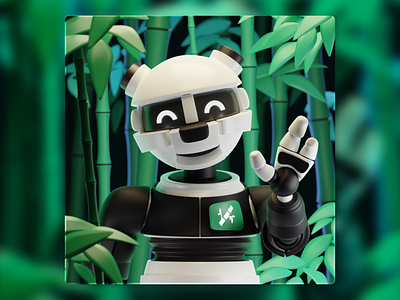 1/9 Say hi! 3d blender 3d character panda robot