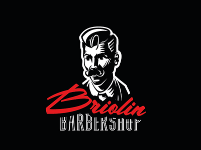 бриолин barbershop illustration logo