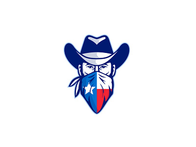Texan Bandit Texas Flag Bandana Mascot bandana bandit cowboy flag gang highwayman mascot outlaw robber