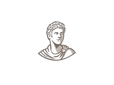 Ancient Roman Emperor Bust Mascot bust crown imperial laurel leaves mascot ruler senator