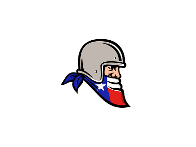 Texan Bandit Wearing Bandana Texas Flag Mascot bandana bandanna bandit biker face mask helmet mascot mask outlaw