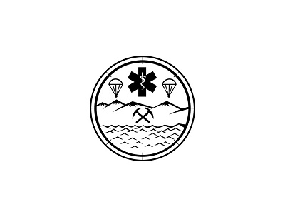 Land Sea Air Rescue Icon Sign Symbol Black and White