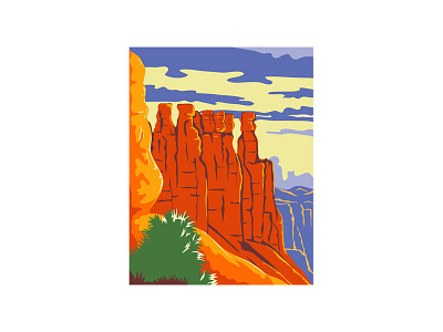 Bryce Canyon National Park Utah WPA Poster Art Color canyon natural natural amphitheater nature plateau wpa