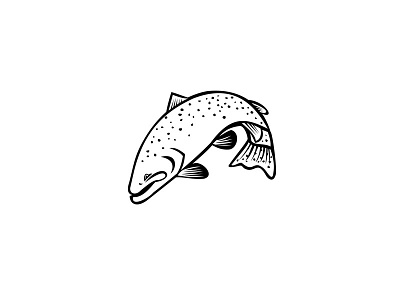 Steelhead Columbia River Redband Trout Jumping Cartoon bucking caricature cartoon coastal rainbow trout fish fly fishing handmade jumping salmonid steelhead trout