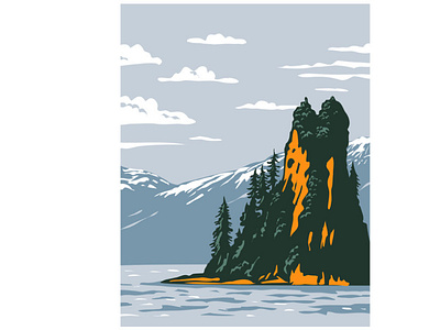 Misty Fjords National Monument WPA Poster Art