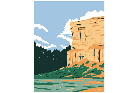 Pompeys Pillar National Monument WPA Poster Art