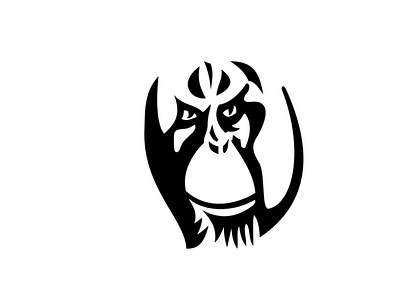 Head of an Angry Adult Male Orangutan with Distinctive Cheek Pad adult male aggressive angry character cheek pads flanges great ape head icon identity male mascot orangutan retro side view team mascot