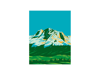 Cordillera Blanca in Peru WPA Art Deco Poster