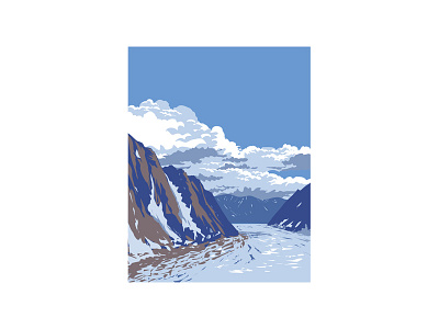 Ruth Glacier in Denali National Park in Alaska WPA Poster Art