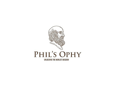 Phil's Ophy Logo greek philosopher line drawing monoline plato