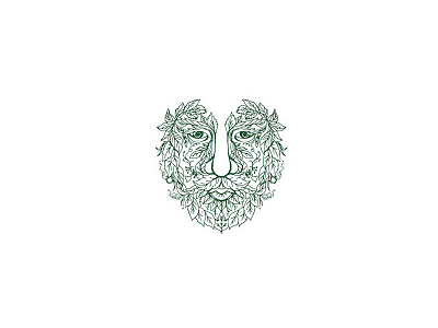 Green Man drawing green man greenman leaves mandala