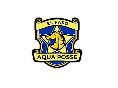 El Paso Aqua Posse badge crest logo seahorse swimming competition logo