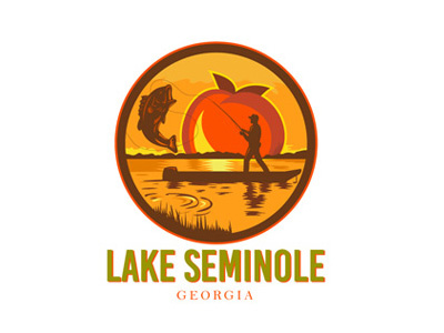 Lake Seminole Fishing bass circle fish fisherman fishing fly fishing lake lake seminole fishing peach retro sunset