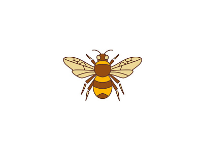 Bumble Bee Icon apidae bombus bumble bee bumblebee bee icon insect mascot mono line monoline open wing sign symbol