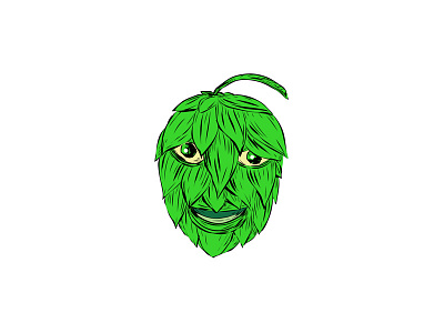 Hops Man Drawing drawing engraved green green man hop hops man man smiling