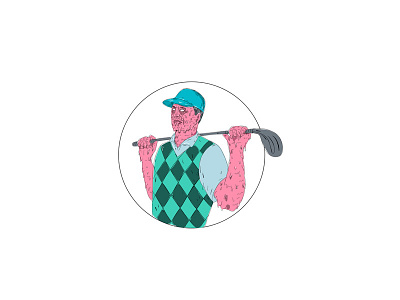 Golfer Golf Club Circle Grime Art circle club golf golf club golfer grime art grimeart male man sport vest