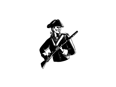 American Patriot Scratchboard american american patriot militia patriot revolutionary scratchboard soldier