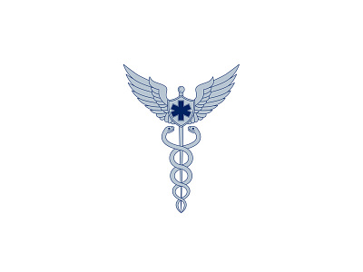 Caduceus With Pilot Wings EMT Star Icon caduceus emt emt star first responder icon pilot wings rod of asclepius star