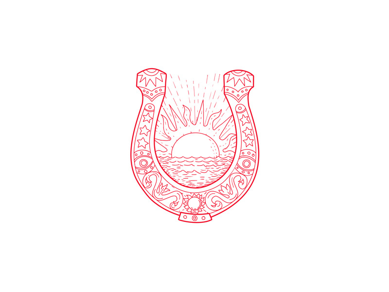 Good Luck Horseshoe Sun Sea Drawing by Aloysius Patrimonio on Dribbble