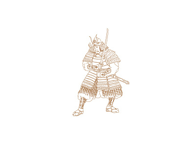 Bushi Samurai Warrior Drawing buke bushi drawing fighting stance helmet kabuto katana samurai sword warrior
