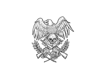 Eagle Skull Assault Rifle Drawing american eagle assault rifle bald eagle clutching drawing eagle skull spead wings