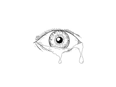 Human Eye Crying Tears Flowing Drawing By Aloysius Patrimonio On Dribbble