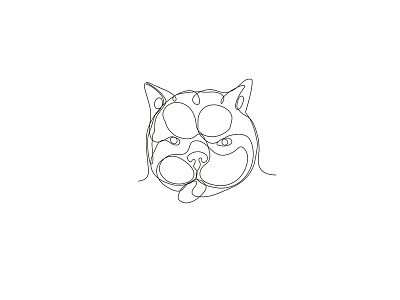 French Bulldog Head Continuous Line