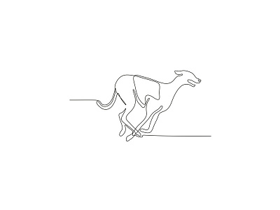 Greyhound Racing Continuous Line