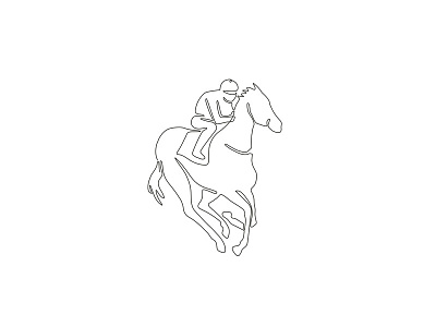 Jockey Horse Racing Continuous Line continuous line equestrian equine horse horse racing jockey race racing rider riding sport