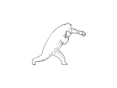 Kodiak Bear Left Straight Punch Drawing