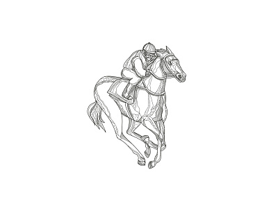 Horse Racing Jockey Doodle Art doodle equestrian equine horse horse racing jockey racing rider riding sport