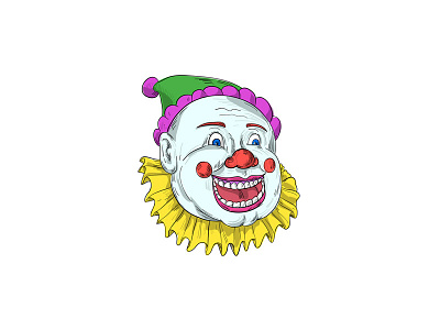 Vintage Circus Clown Smiling Drawing circus clown clown drawing head laughing male performer sinister smiling vintage