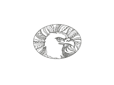 Bald Eagle Head Doodle Art american eagle bald eagle bird doodle eagle haliaeetus leucocephalus head raptor sea eagle