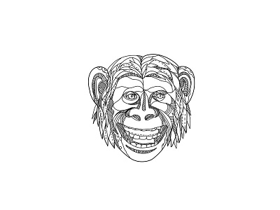 Humanzee Smiling Doodle apeman chimp chimpanzee human hybrid doodle early human hominid humanzee neanderthal