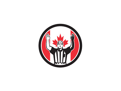 Canadian Football Referee Canada Flag Icon back judge canadian canadian football down judge head linesman icon line judge official referee umpire