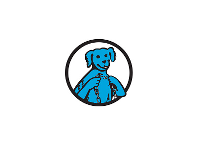 Blue Merle Dog Holding Broken Chain Mascot blue merle broken link canine chain chained dog icon link chain mascot pet