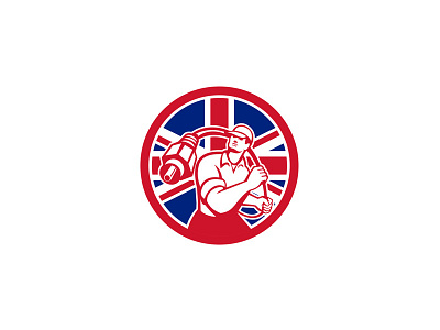 British Cable Installer Union Jack Flag Icon british cable cable guy cable installer cap guy icon installer rca connector rca plug tradesman worker