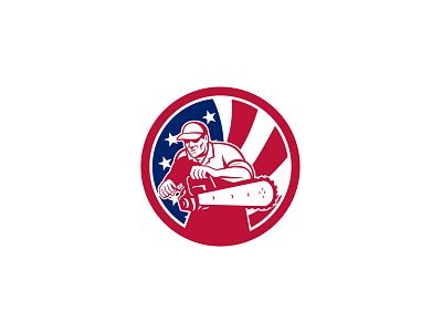 American Lumberjack USA Flag Icon