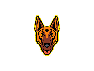 German Shepherd Dog Head Front Mascot