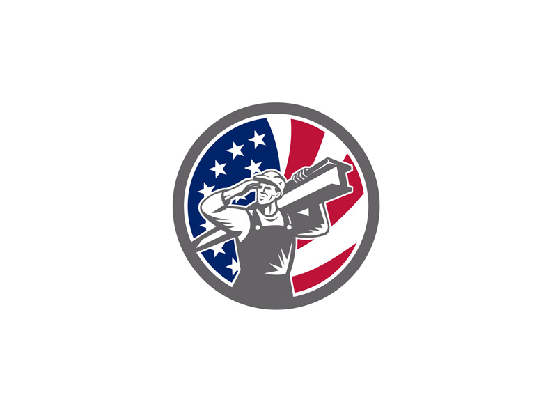 American Construction Worker Usa Flag Icon By Aloysius Patrimonio