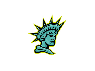 Lady Liberty or Libertas Mascot emblem freedom goddess of democracy justice lady liberty libertas liberty mascot roman goddess statue of liberty
