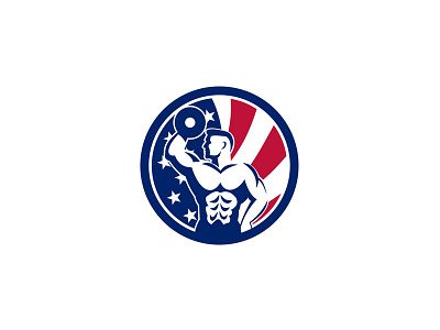 American Fitness Gym USA Flag Icon