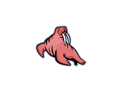 Long-tusked Walrus Mascot atlantic walrus flippered long tusked walrus mascot odobenus rosmarus pacific walrus seal walrus