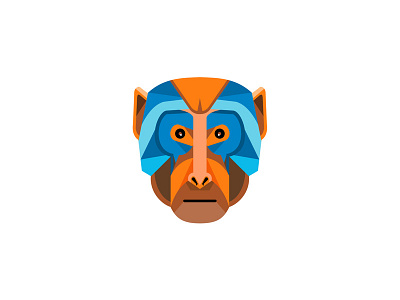 Rhesus Macaque Head Flat Icon 3d icon flat icon macaca mulatta macaque mascot monkey old world monkey primate rhesus macaque
