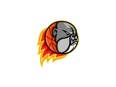 Bulldog Blazing Basketball Mascot
