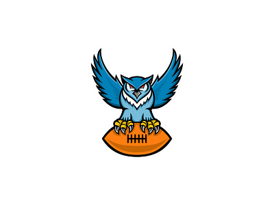 Great Horned Owl American Football Mascot american football american football ball football great horned owl gridiron hoot owl mascot owl tiger owl