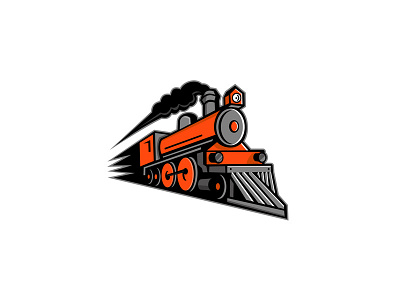 Steam Locomotive Speeding Mascot