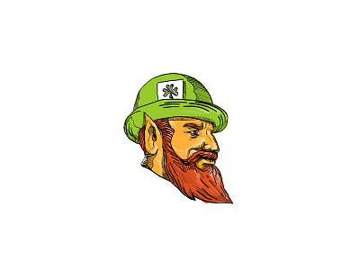 Leprechaun Head Side Drawing